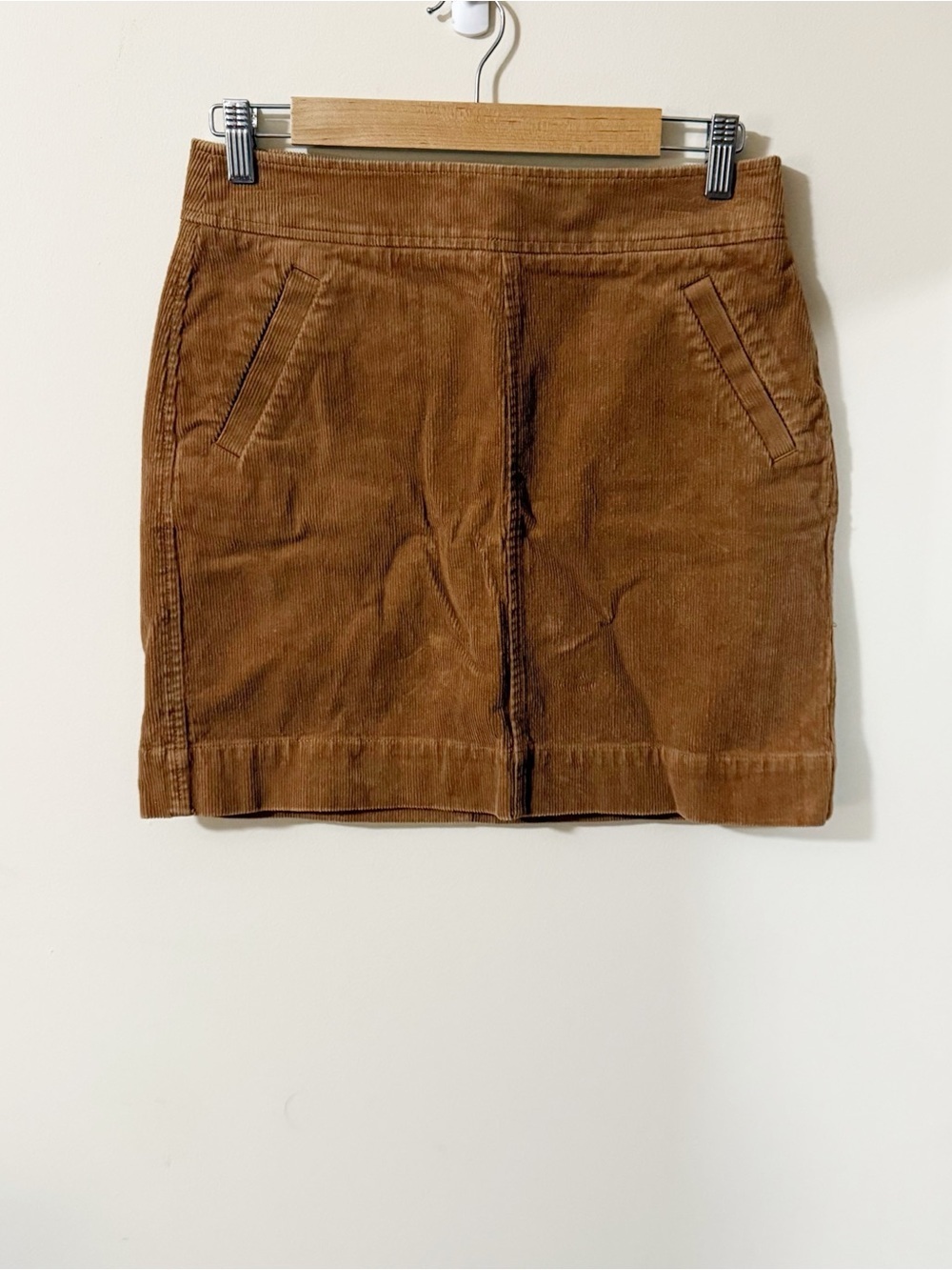 Loft Womens Corduroy Brown Skirt Size 4 PETITE Casual Preppy